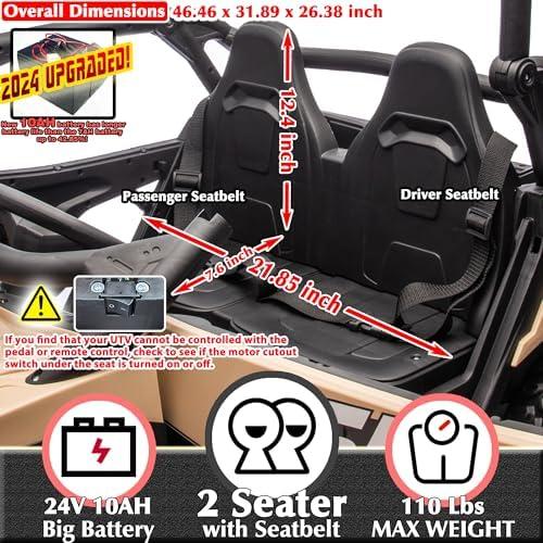 Discover Fun with the sopbost XL 24V Dual-Seater Kids UTV!