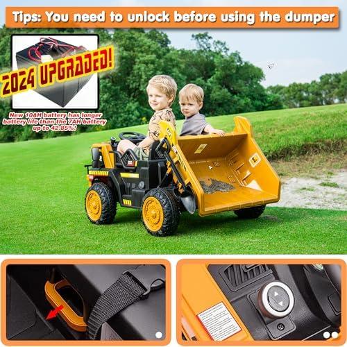 Exploring Fun: Our Review of the sopbost 12V Ride-On Dump Truck