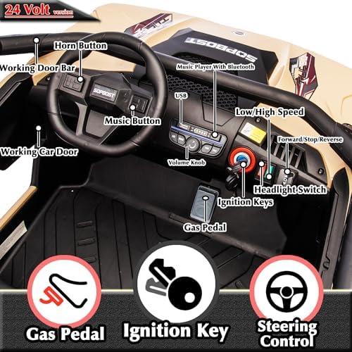 Discover Fun with the sopbost XL 24V Dual-Seater Kids UTV!